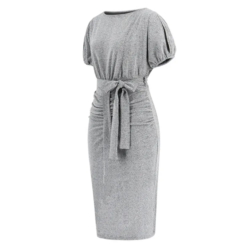 Sparkly Bodycon Dress in Gray