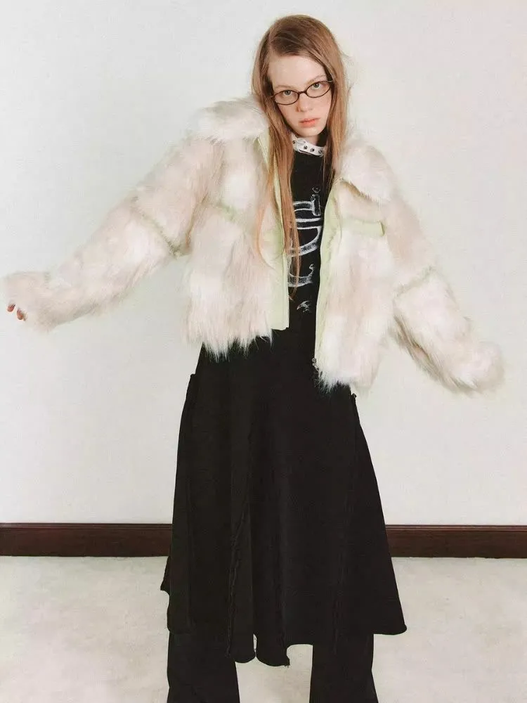 Splicing fur coat【s0000006179】