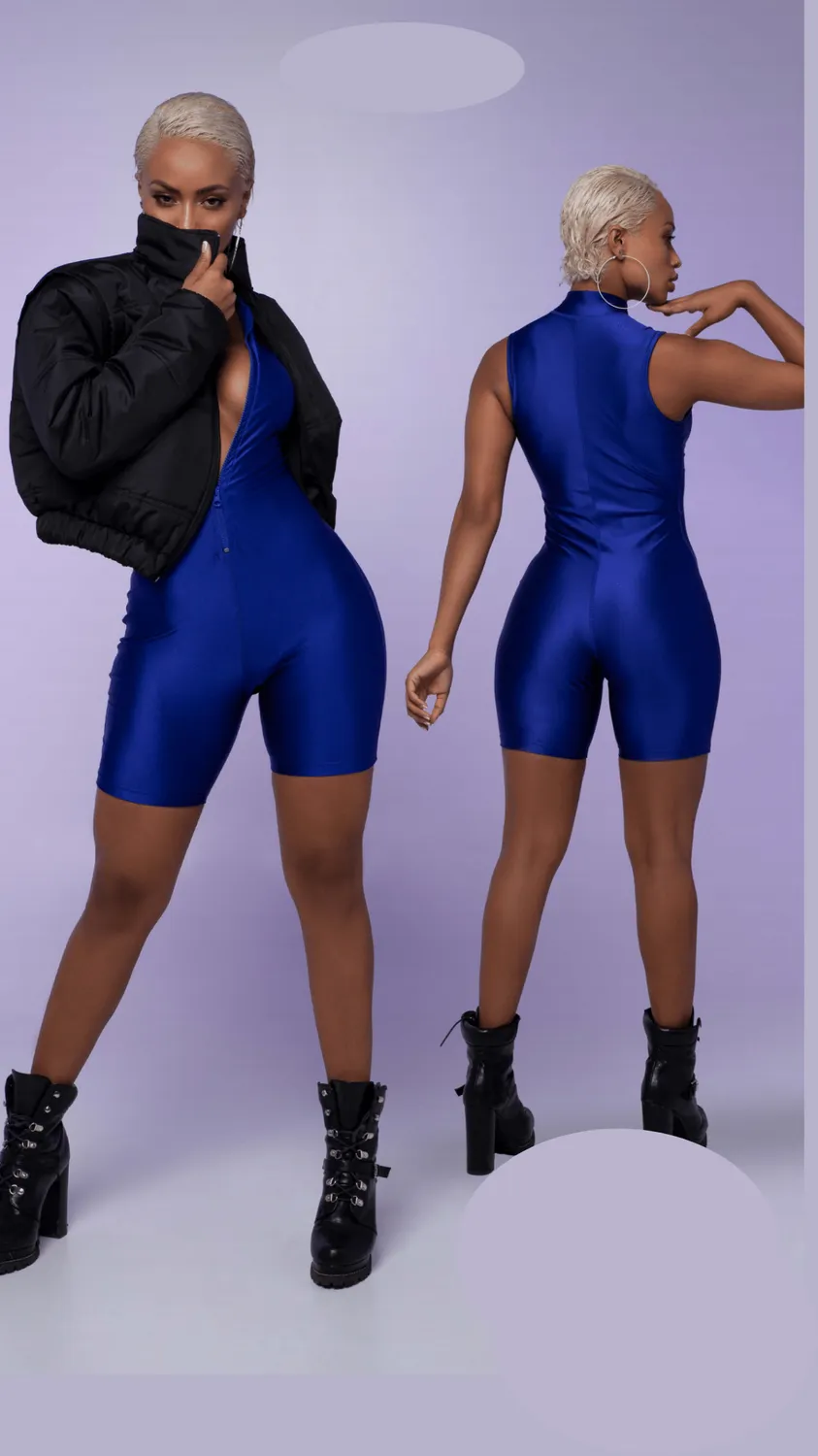 Sporty Royal Blue Jumpsuit Ref-024