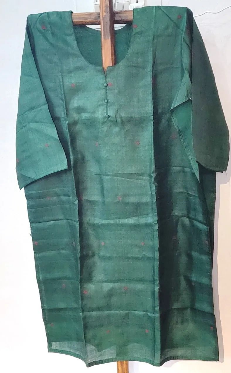 TEAL GREEN PURE TUSSAR SILK KURTA