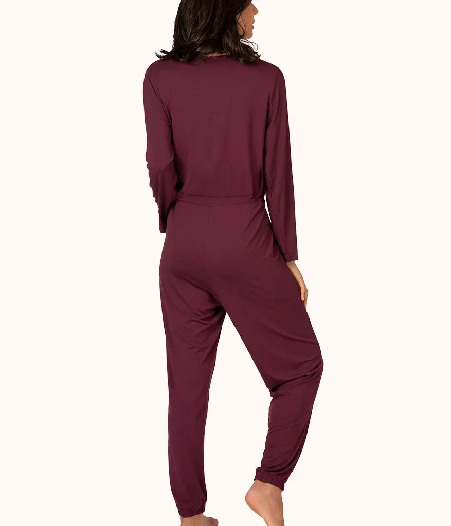 The All-Day Crew Jumpsuit: Plum