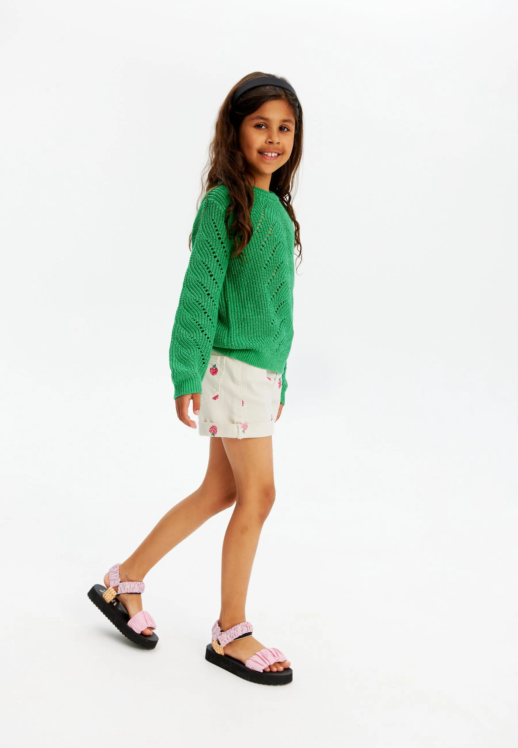 The Juana Denim Shorts - Swan - KIDS