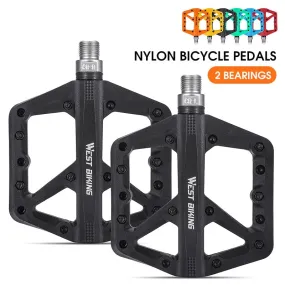 Ultralight Nylon Bicycle Pedals 2 Sealed Bearings MTB Road BMX Pedals Non-Slip Waterproof Bike Pedals Accessories