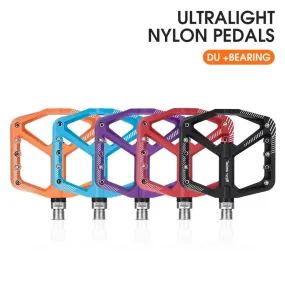 Ultralight Nylon Bicycle Pedals DU Sealed Bearings MTB Road BMX Pedals Non-Slip Waterproof Bike Part Flat Pedals