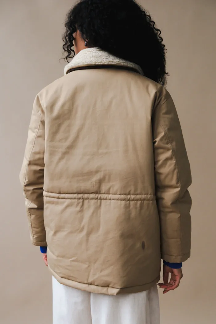 UNISEX COLLARED GOOSE DOWN HALF JACKET