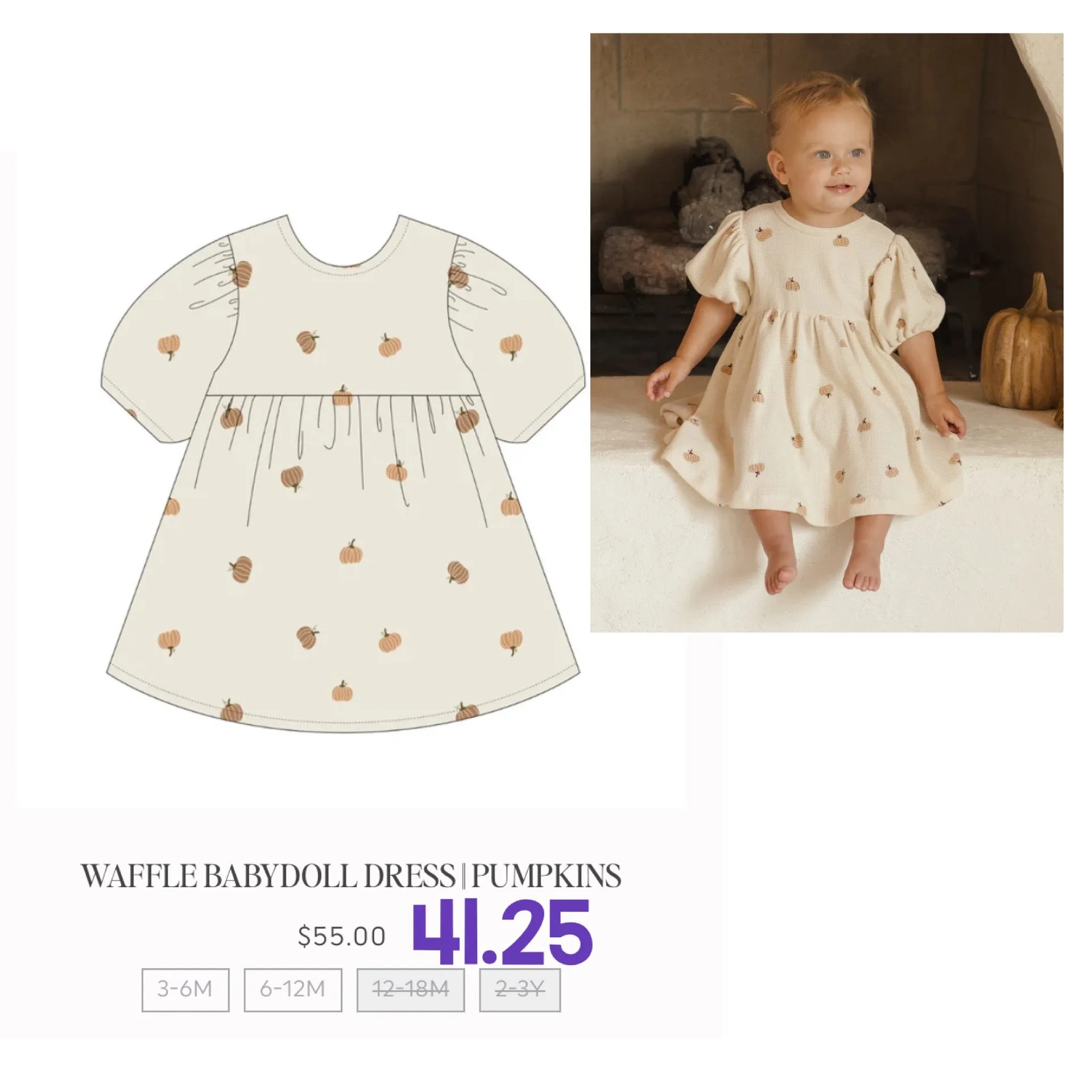 WAFFLE BABYDOLL DRESS || PUMPKINS