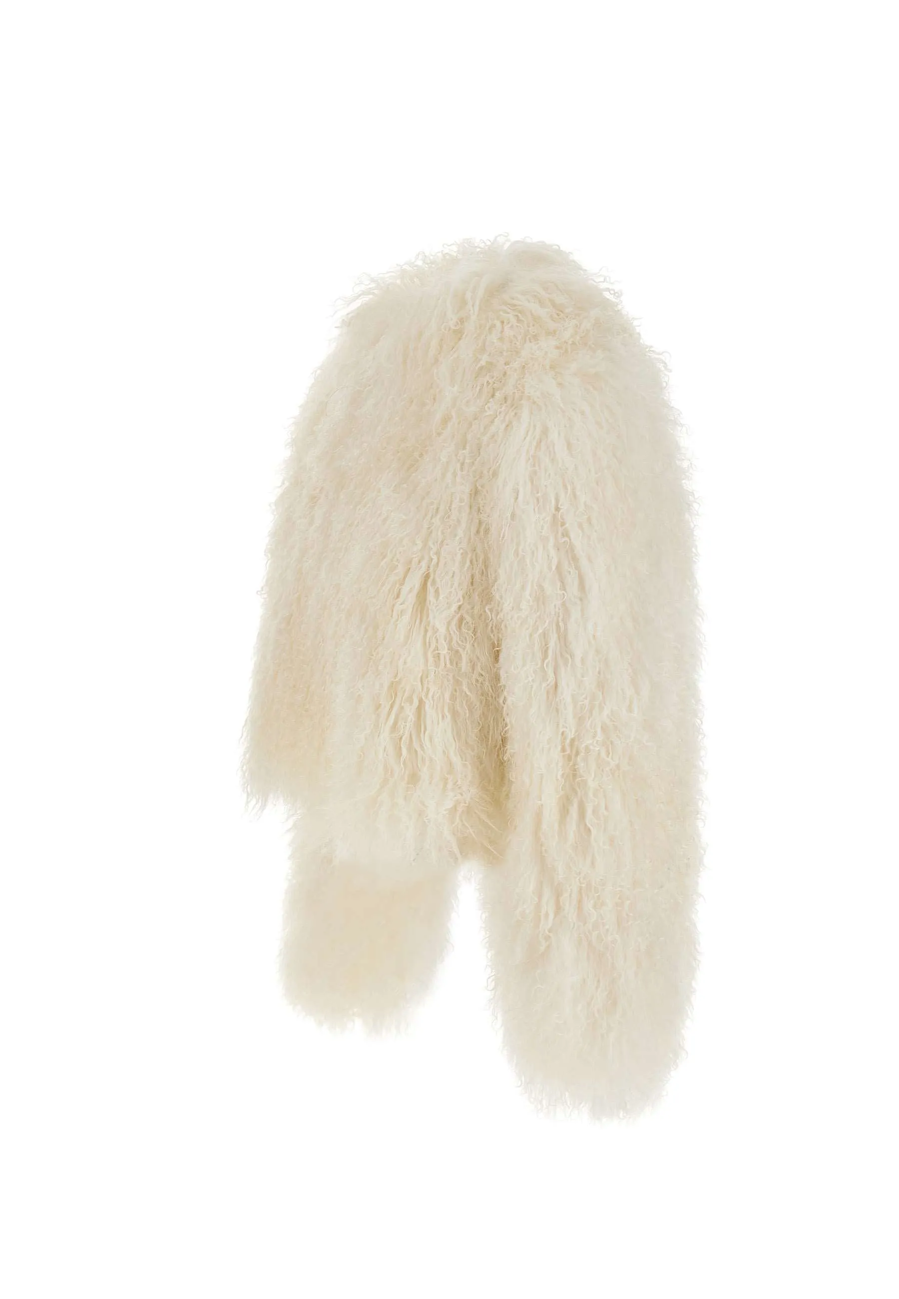 White Cropped Lamb Fur Coat