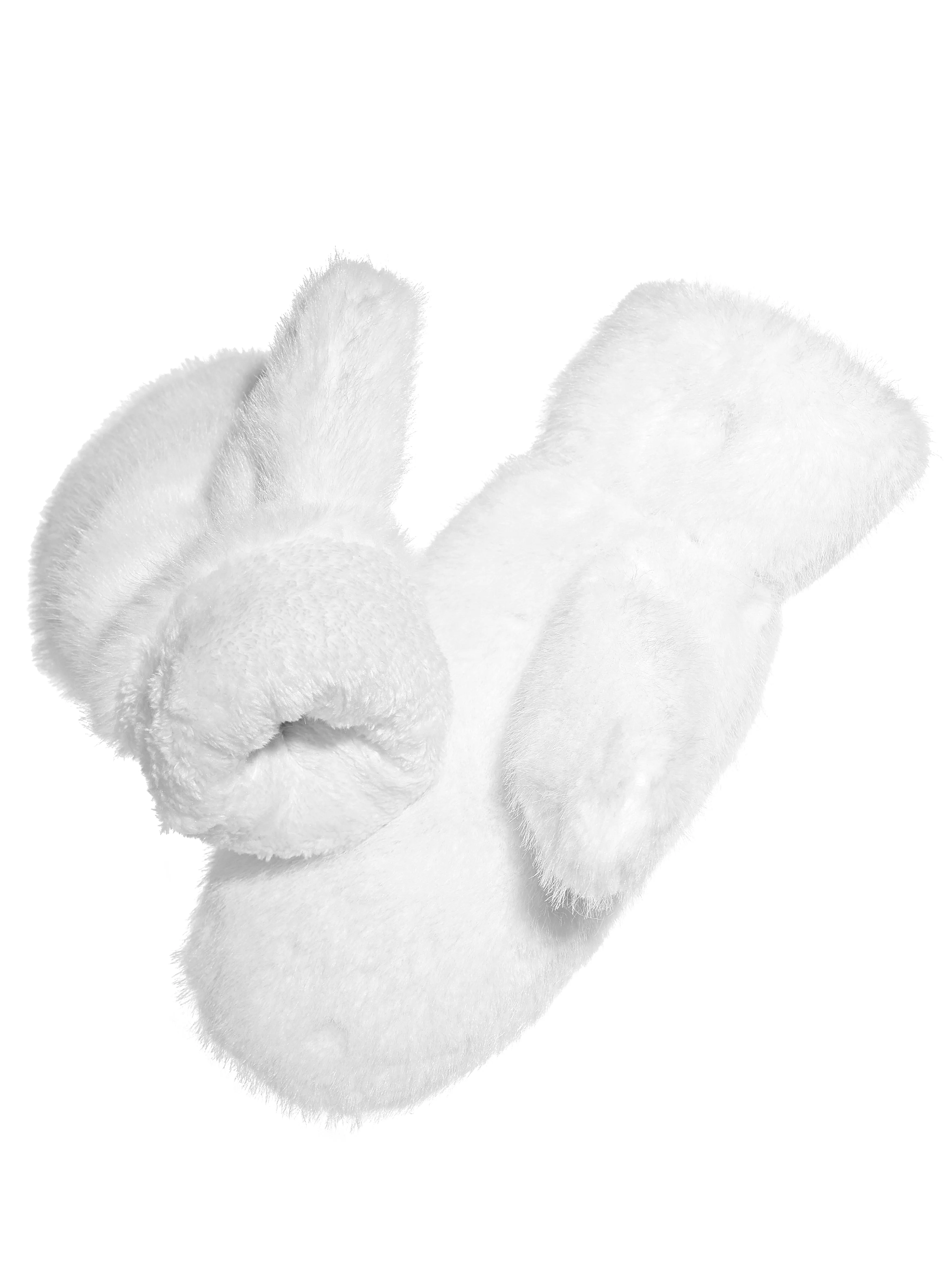 White Faux Fur Mittens