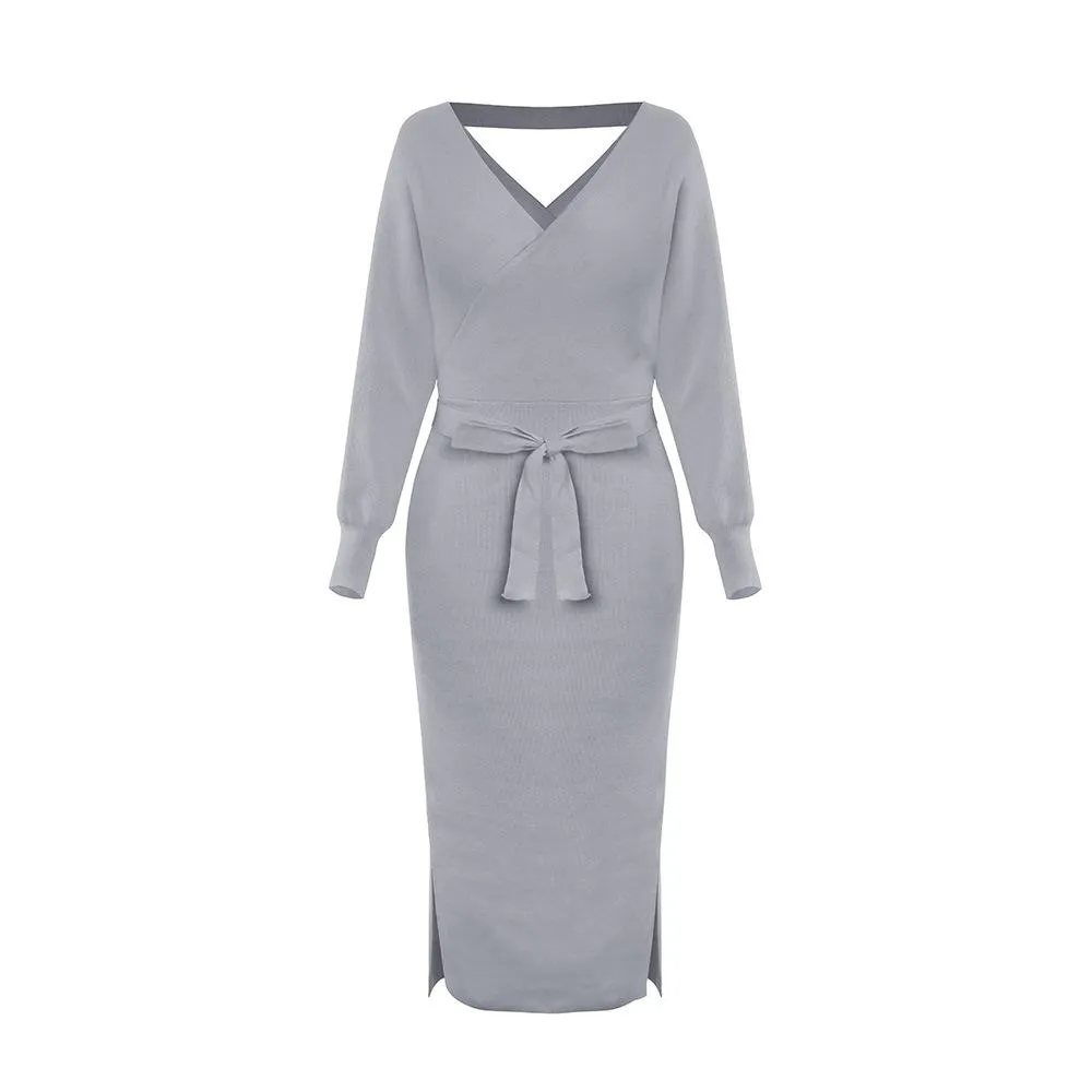 Women Knitting Bodycon Midi Dresses