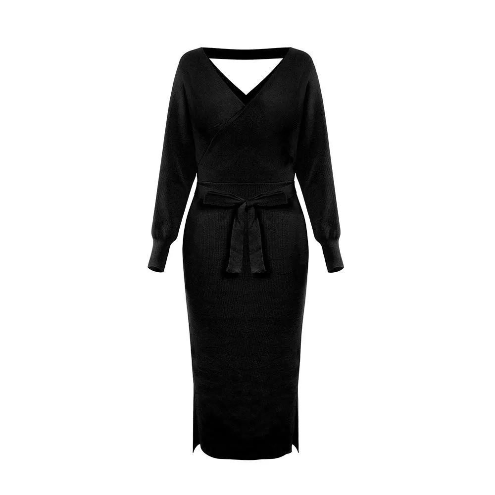 Women Knitting Bodycon Midi Dresses