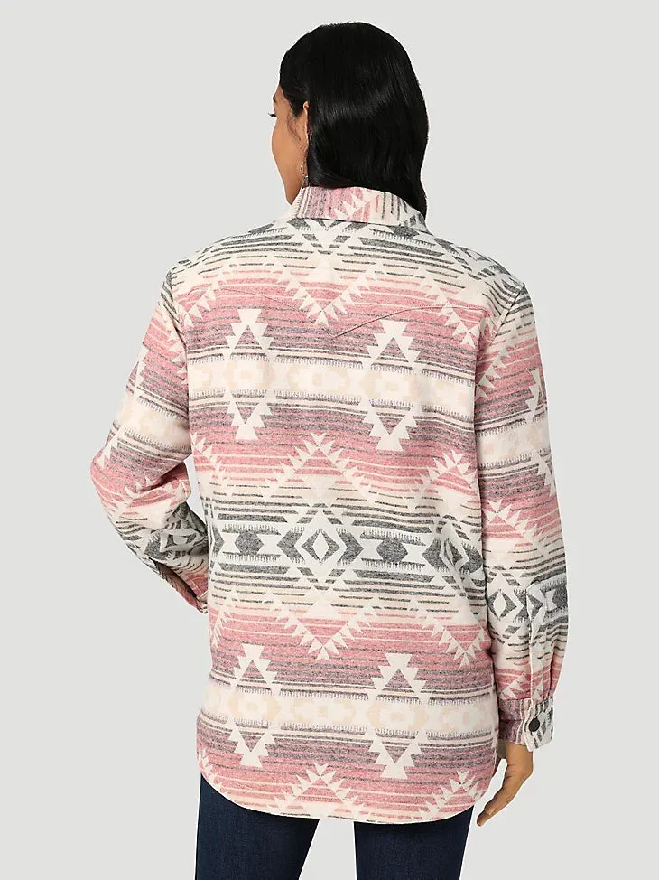 Women's Wrangler Retro Pink Aztec Shacket