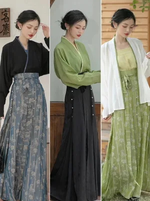 Xuqu 序曲 Modernized Song Dynasty Three Panel Skirt Ruqun Set